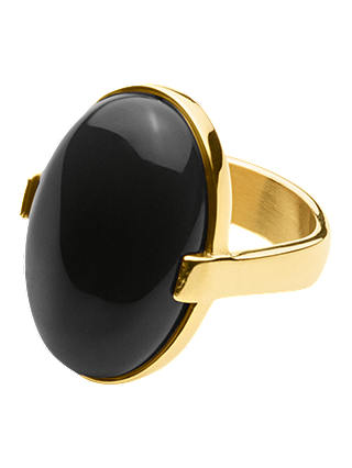 DYRBERG/KERN Retro Gem Cocktail Ring, Black/Gold