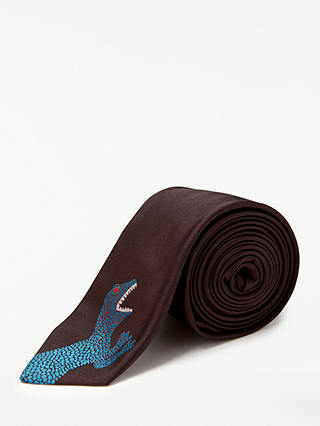 Paul Smith Made in Italy Silk Dinosaur Tie, Burgundy/Blue