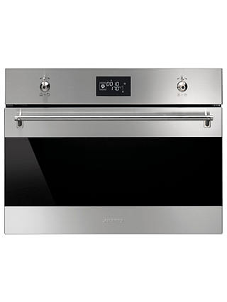 SMEG SF4390VCX Classic Compact Combination Steam Oven, Stainless Steel