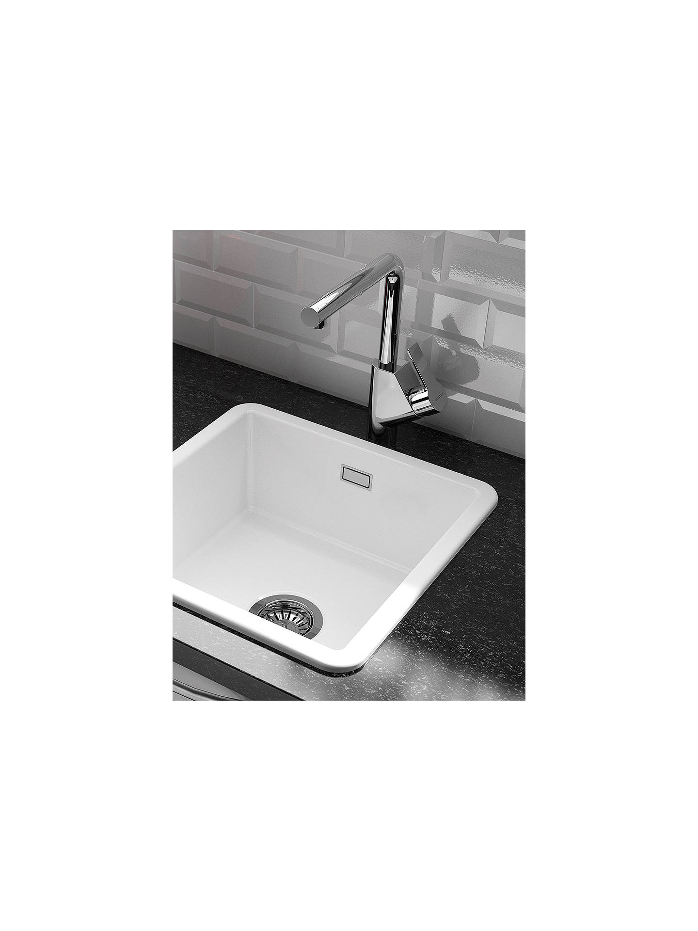 Clearwater Metro Small Single Bowl Ceramic Kitchen Sink White At