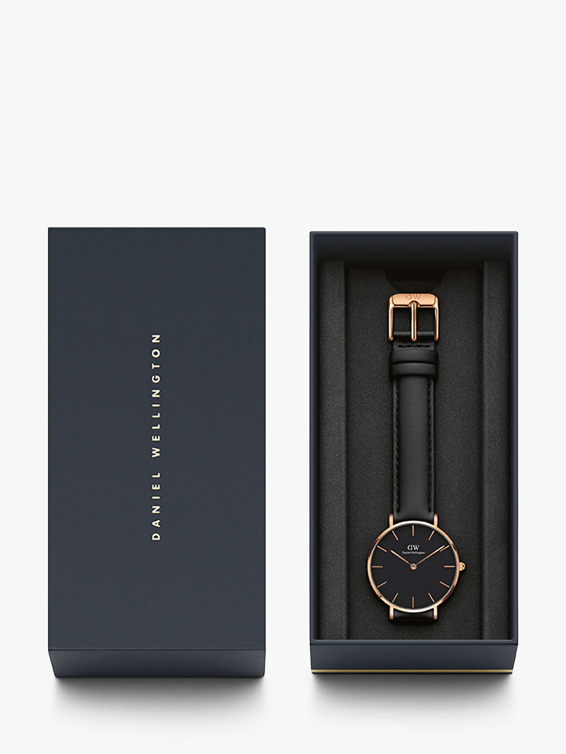 Buy Daniel Wellington Women's 32mm Petite Leather Strap Watch, Black DW00100168 Online at johnlewis.com