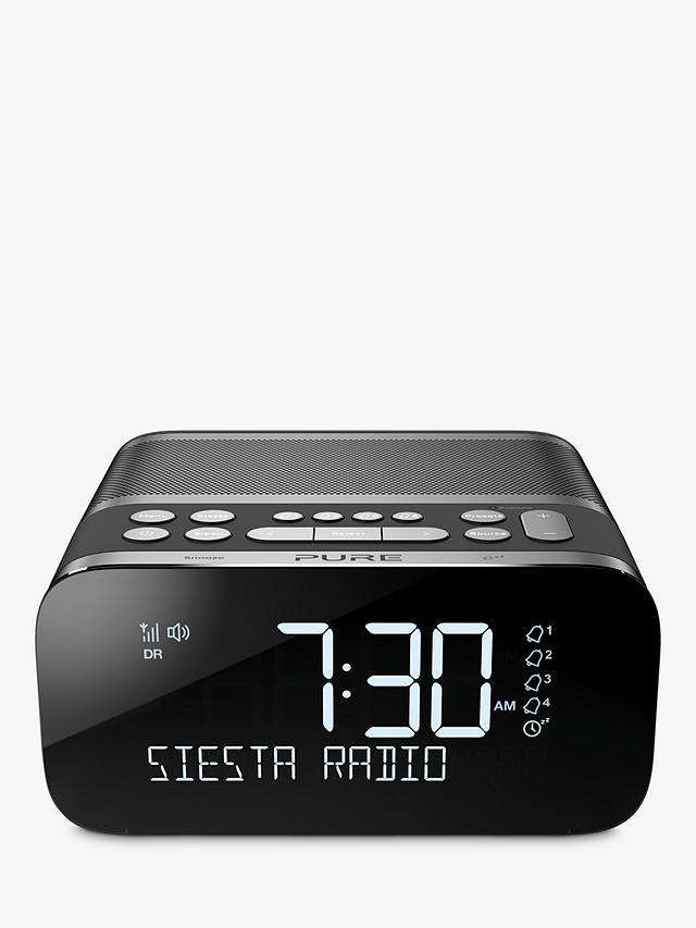 Pure Siesta S6 DAB/DAB+/FM Bluetooth Bedside Clock Radio, Graphite