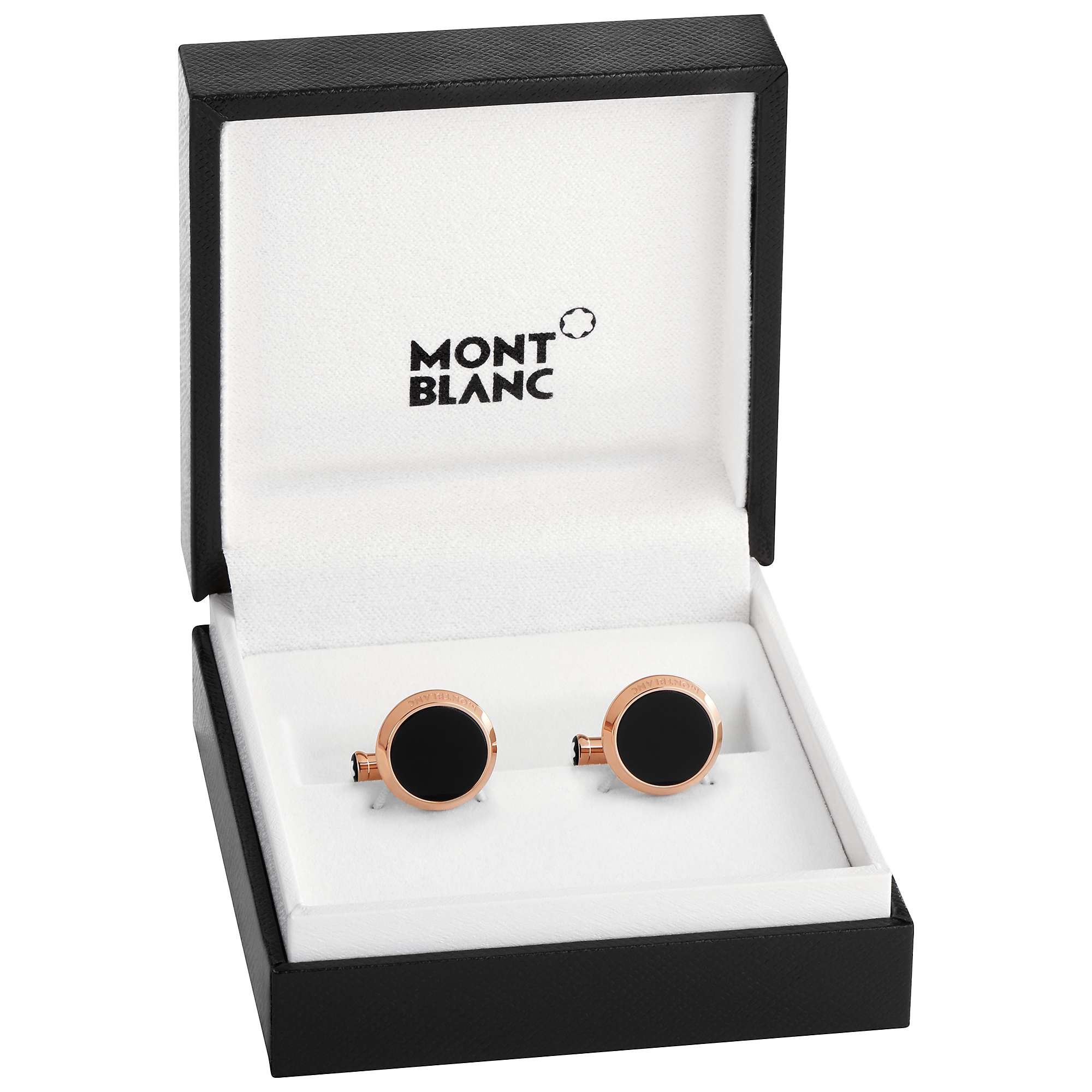 Buy Montblanc Round Onyx Cufflinks, Gold/Black Online at johnlewis.com