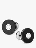 Montblanc Round Pix Stainless Steel Cufflinks, Silver/Black