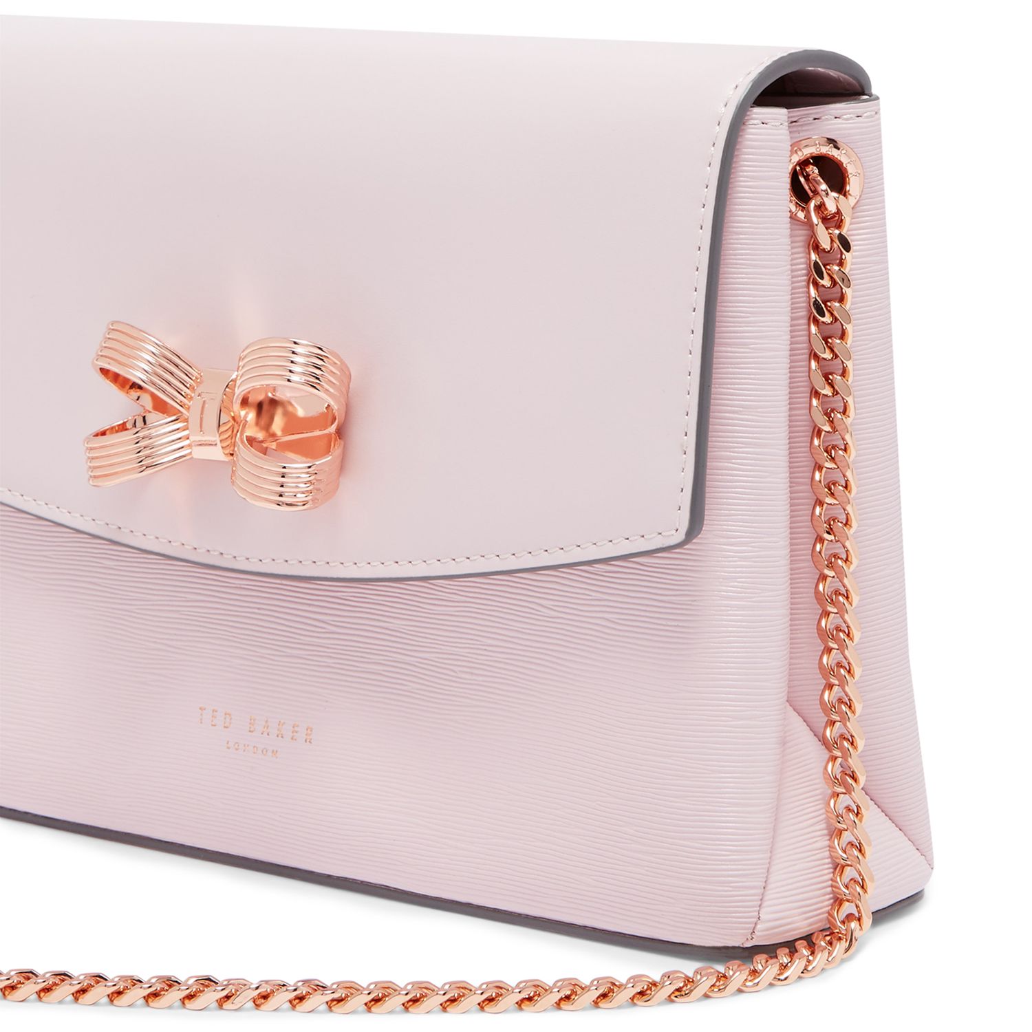 Ted Baker Leiza Leather Small Cross Body Bag, Dusky Pink at John Lewis ...