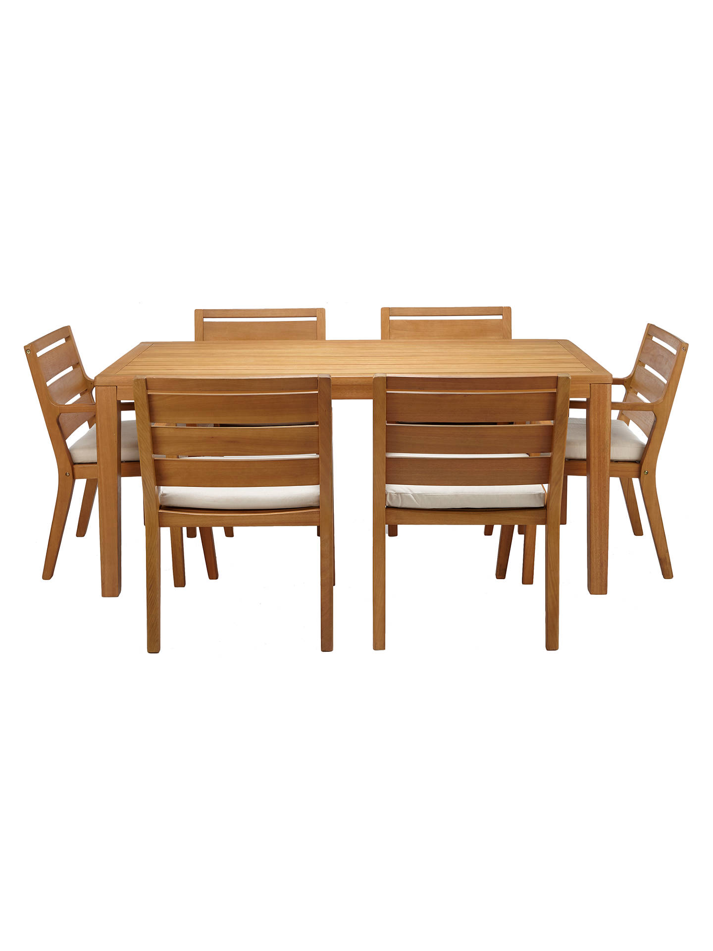John Lewis Partners Alta 6 Seat Garden Dining Table Chairs Set Fsc Certified Eucalyptus Wood Natural At John Lewis Partners