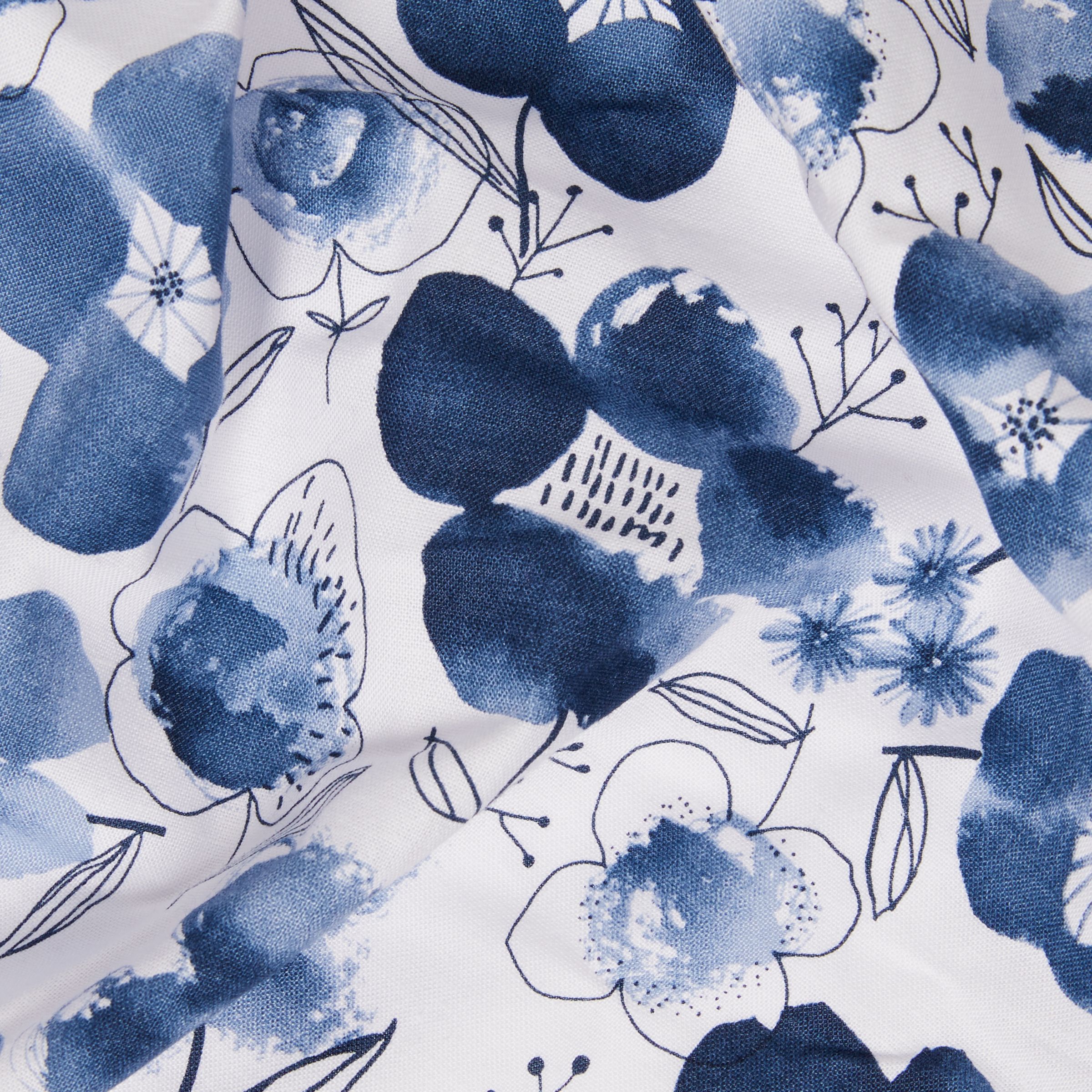 Dashwood Studio Stencil Smudge Flower Print Fabric, White