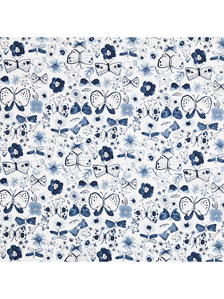 Dashwood Studio Ombre Butterfly Print Fabric, Blue/White