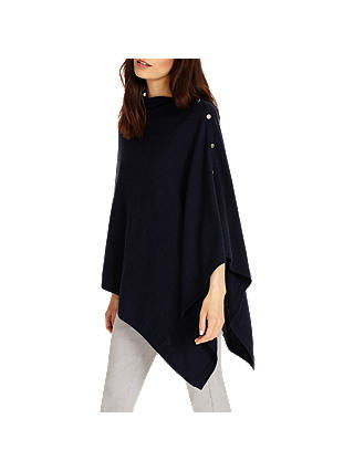 Phase Eight Cashmere Blend Button Wrap, Navy