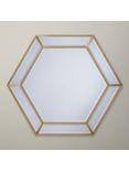 John Lewis Deco Hexagon Wall Mirror, 103 x 89cm, Gold