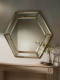 John Lewis Deco Hexagon Wall Mirror, 103 x 89cm, Gold