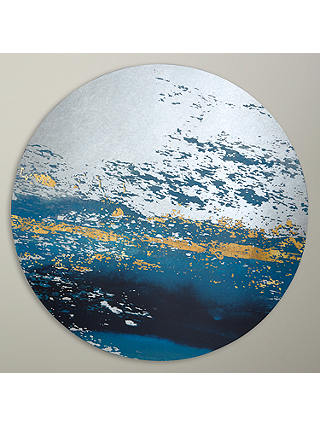 John Lewis & Partners Decorative Round Art Mirror, Dia.80cm, Blue