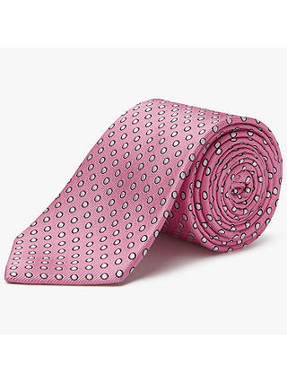 Chester by Chester Barrie Spot Silk Tie, Pink/White