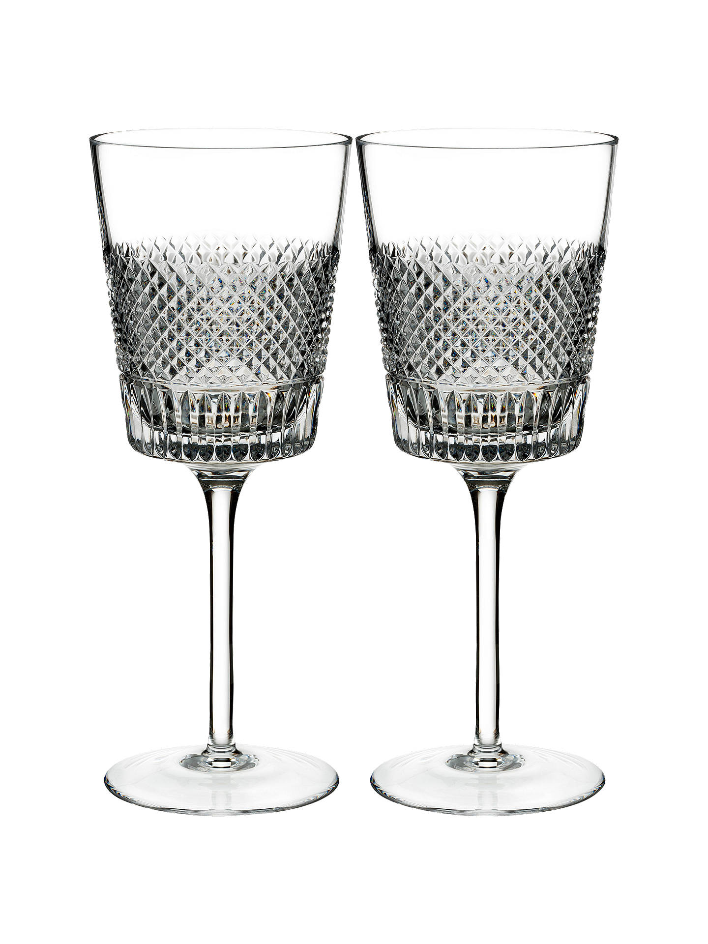 Set of 2 HALF CUT WINE GLASSES Clear Drinkware