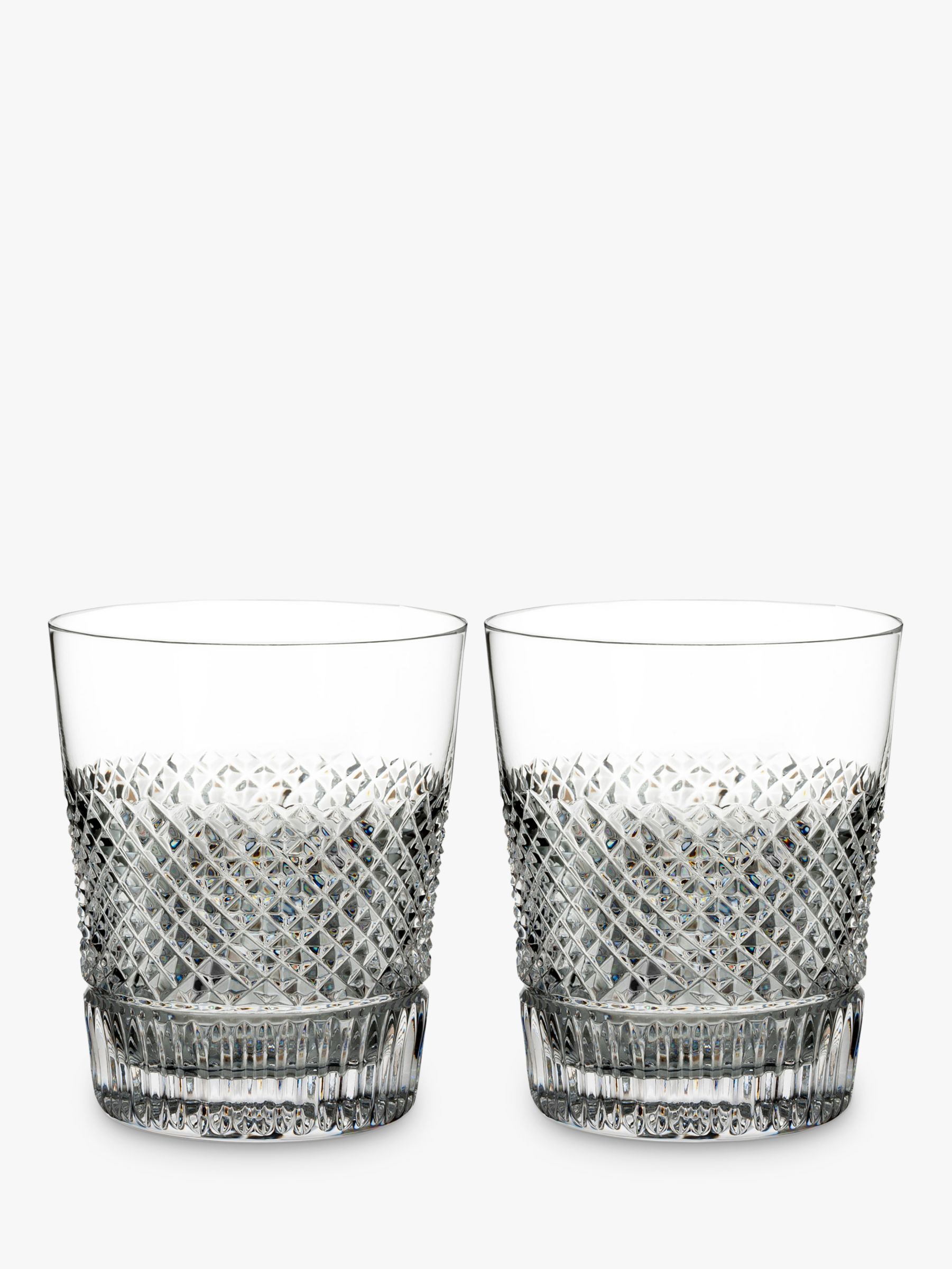 kæmpe stor instans Stillehavsøer Waterford Diamond Line Crystal Whisky Glass, 290ml, Set of 2