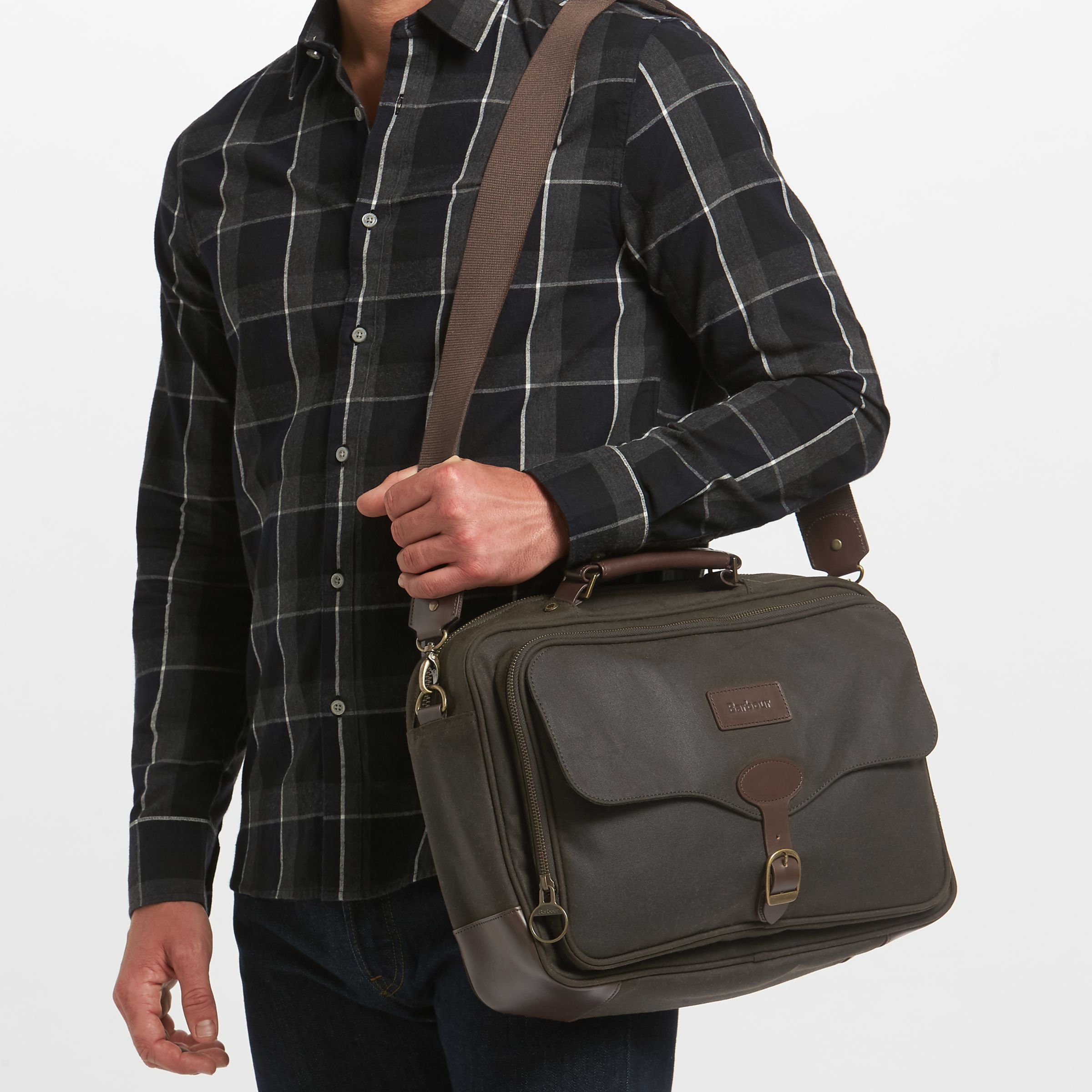 barbour wax leather briefcase