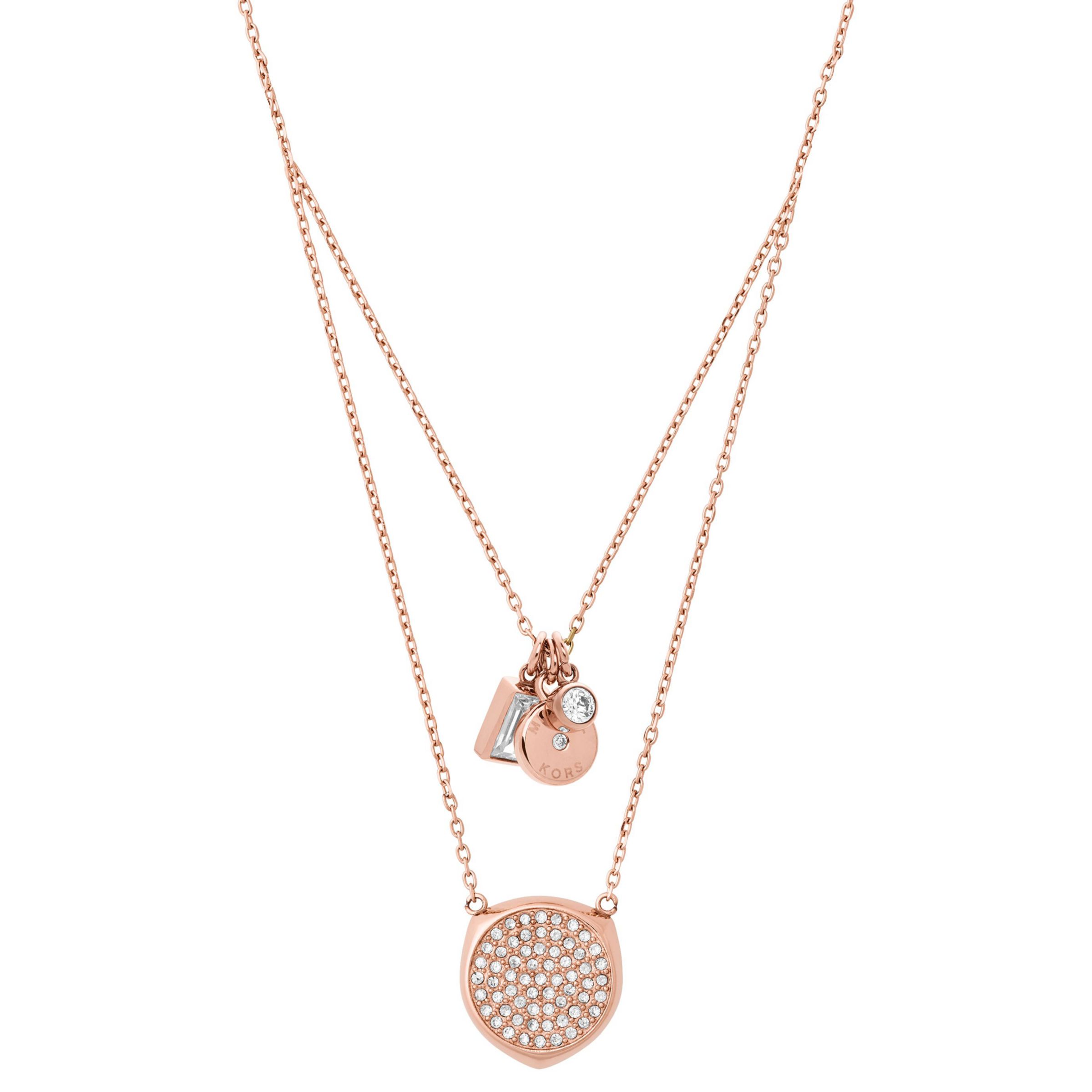 michael kors circle necklace rose gold