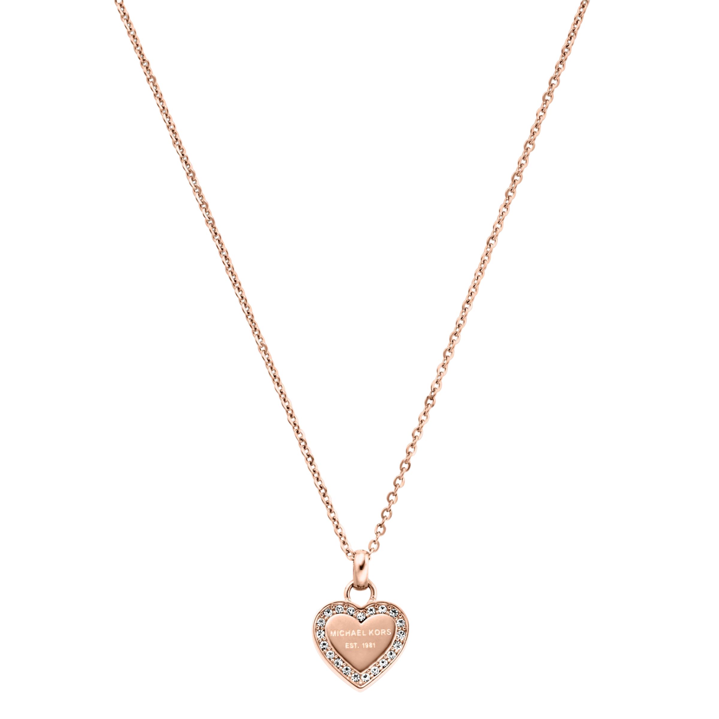 Top 49+ imagen heart necklace michael kors