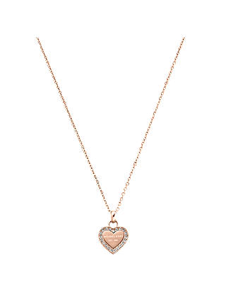 Michael Kors Heart Pendant Necklace, Rose Gold