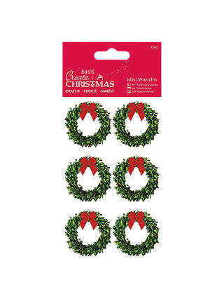 Docrafts Mini Wreaths, Pack of 6, Green