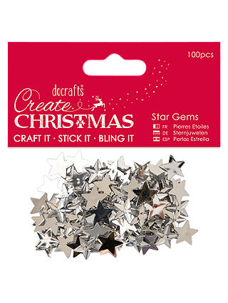 Docrafts Star Gems, Pack of 100, Silver