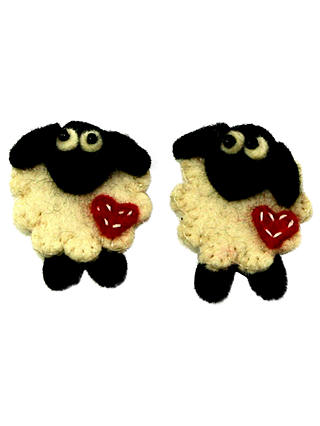 Habico Handmade Felt Sheep, Pack of 2