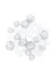 Habico Mixed Pom Poms, Pack of 33, White/Silver