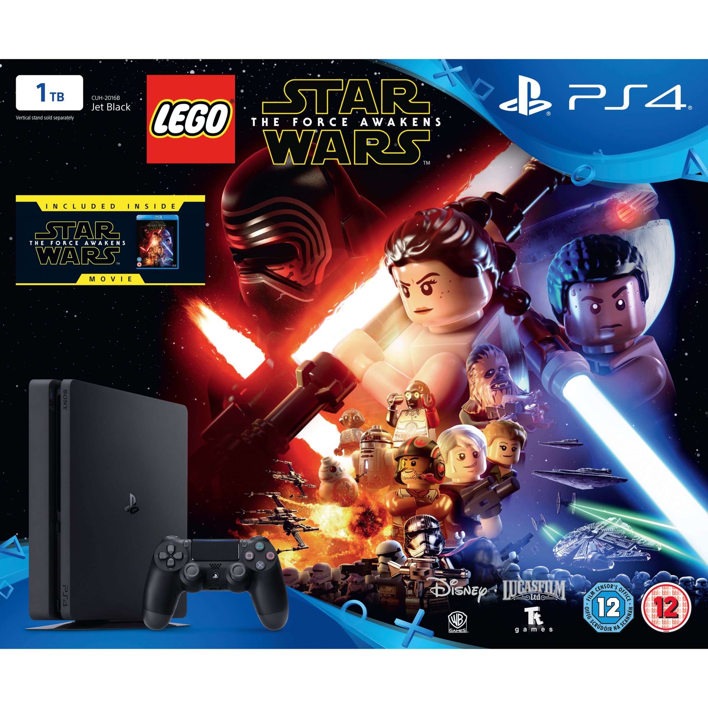 Sony Playstation 4 Slim Console 1tb With Dualshock 4 Controller And Lego Star Wars The Force Awakens Game Blu Ray Movie At John Lewis Partners