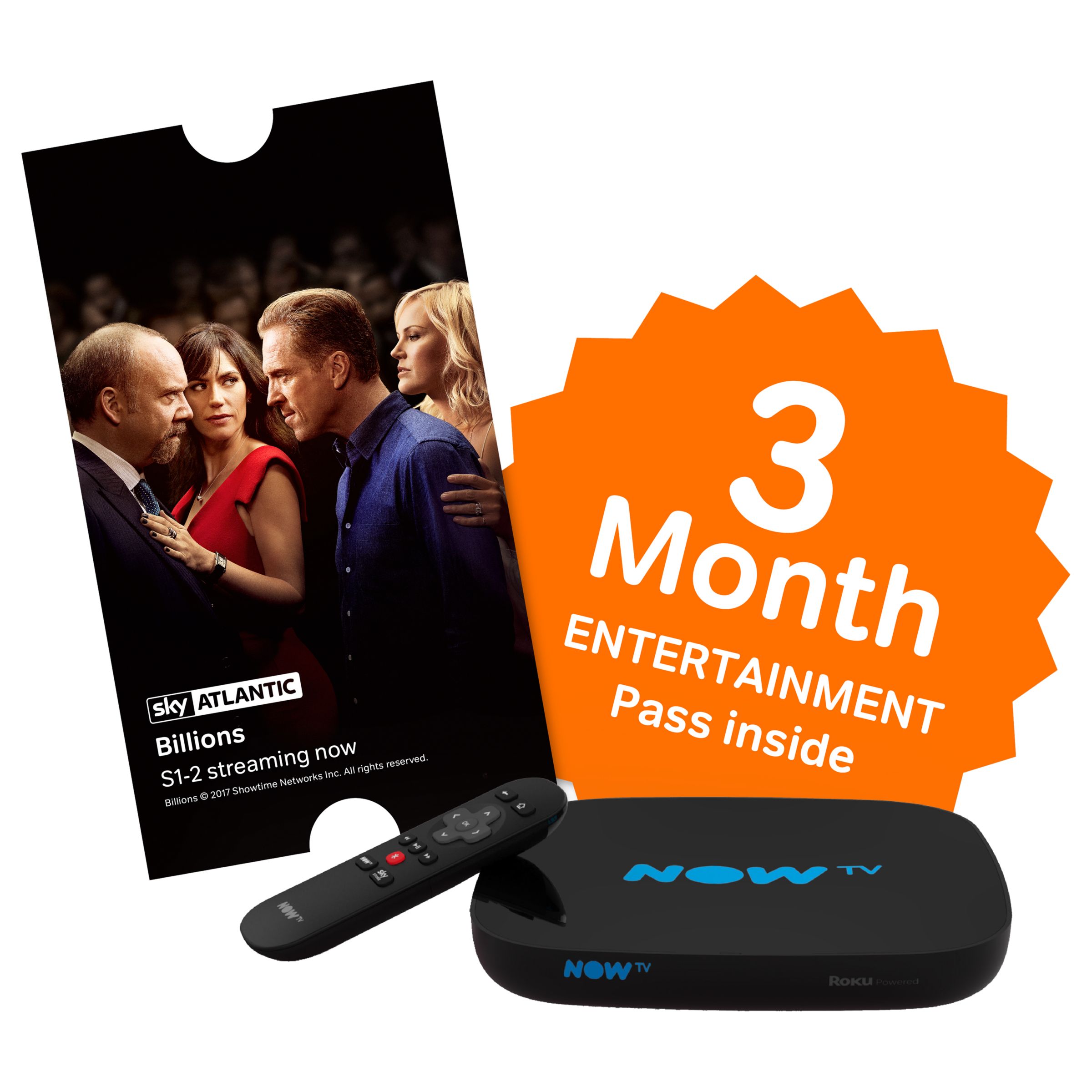 NOW TV Smart TV Box with Pause & Rewind, with 3 Month Entertainment Pass,  Black