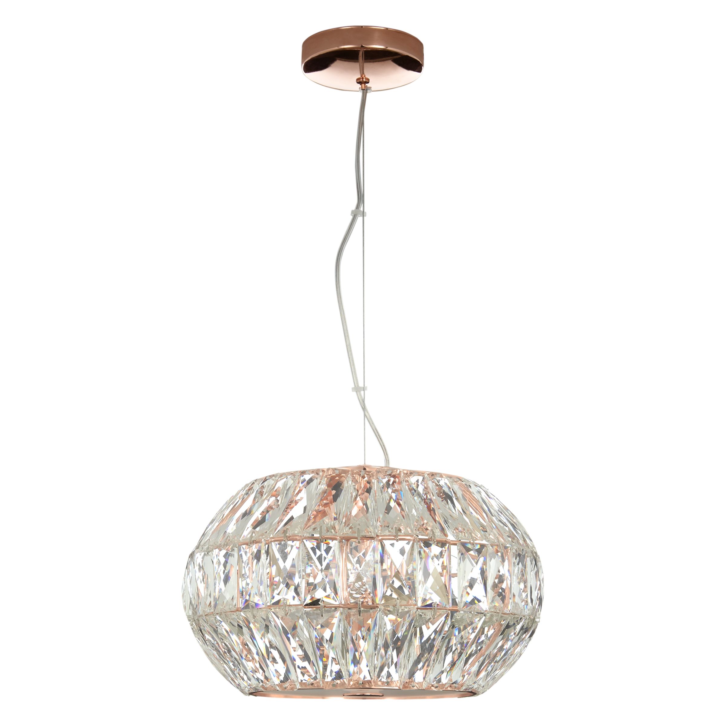 John Lewis Partners Kelsey Small Crystal Ceiling Light Copper