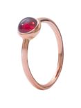 London Road 9ct Rose Gold Pimlico Bubble Stacking Ring, Garnet