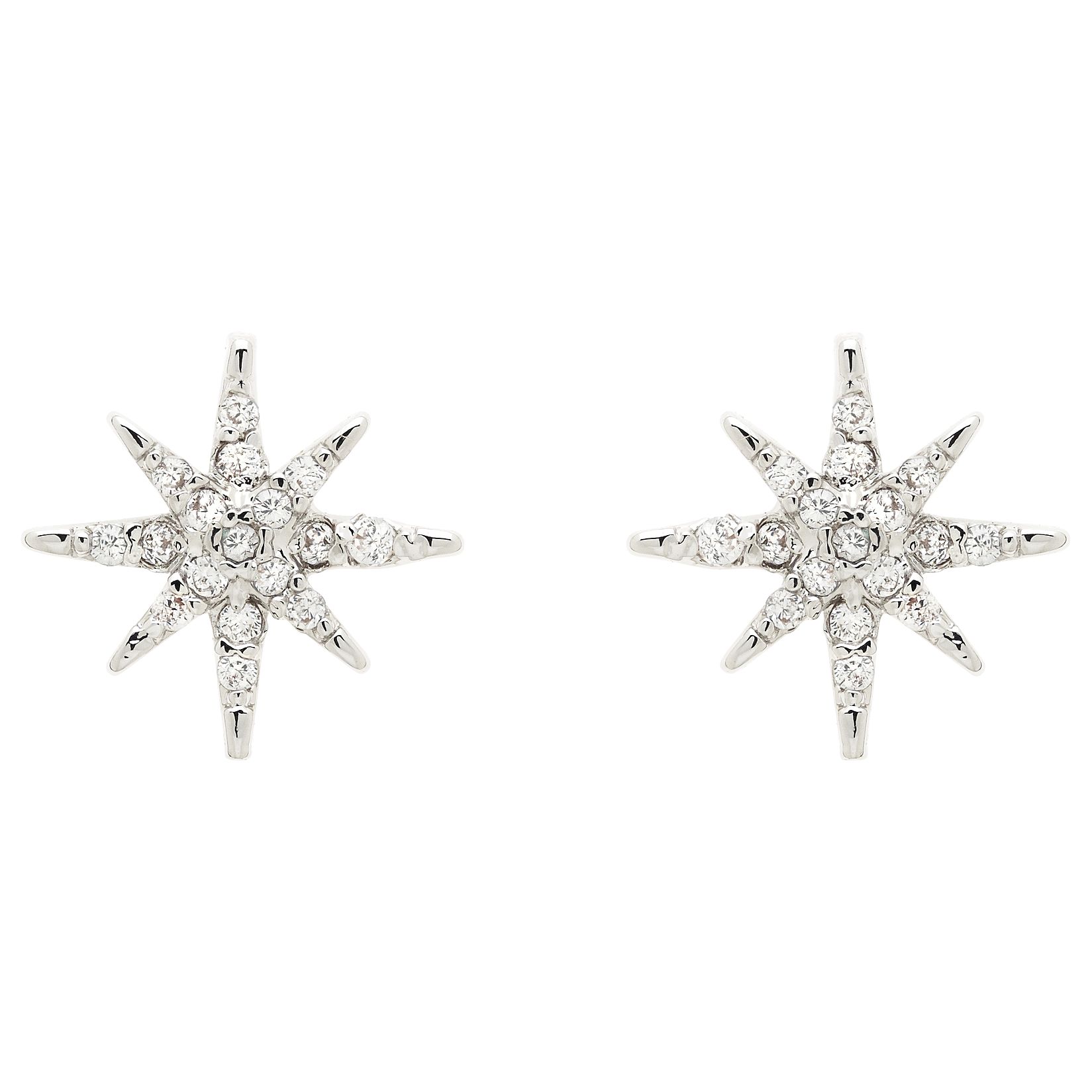 Buy Melissa Odabash Glass Crystal Star Stud Earrings, Silver | John Lewis