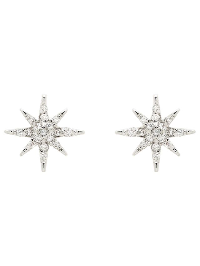 Melissa Odabash Glass Crystal Star Stud Earrings, Silver