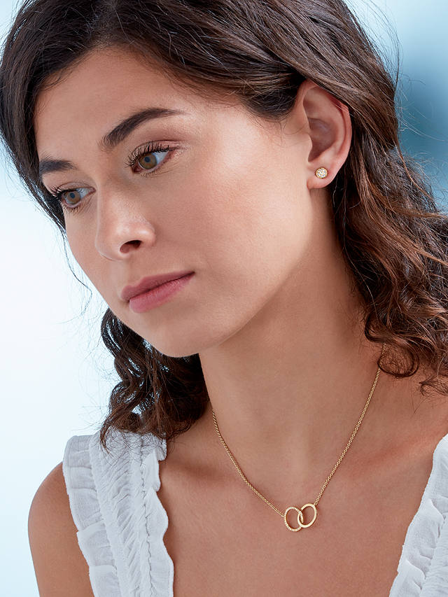 Melissa Odabash Glass Crystal Pave Stud Earrings, Gold