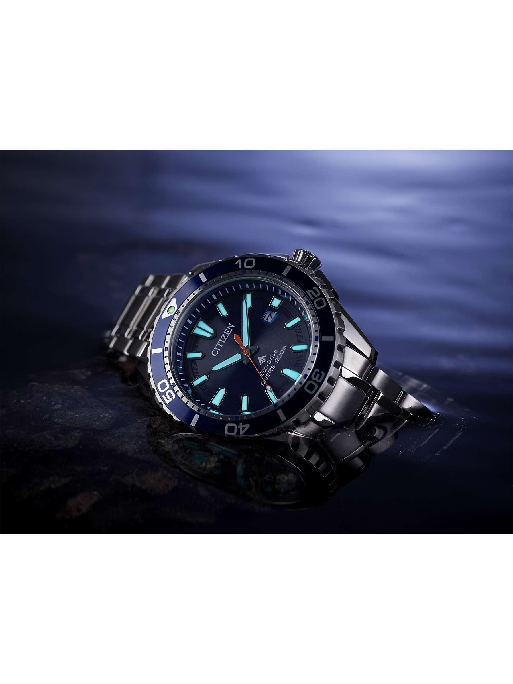 Buy Citizen BN0191-55L Men's Divers Date Bracelet Strap Watch, Silver/Blue BN0191-55L Online at johnlewis.com