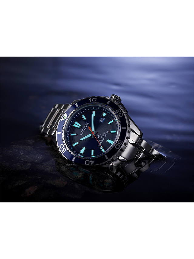 Citizen BN0191-55L Men's Divers Date Bracelet Strap Watch, Silver/Blue BN0191-55L