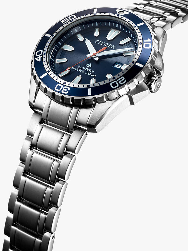 Citizen BN0191-55L Men's Divers Date Bracelet Strap Watch, Silver/Blue BN0191-55L