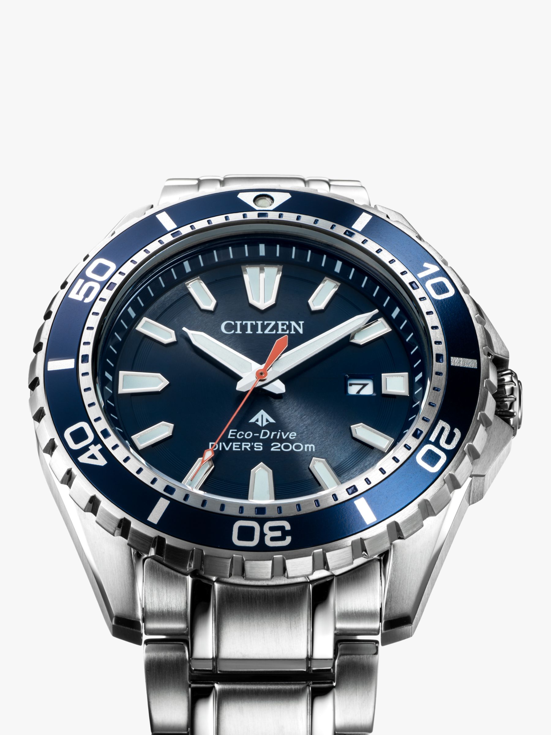 Buy Citizen BN0191-55L Men's Divers Date Bracelet Strap Watch, Silver/Blue BN0191-55L Online at johnlewis.com