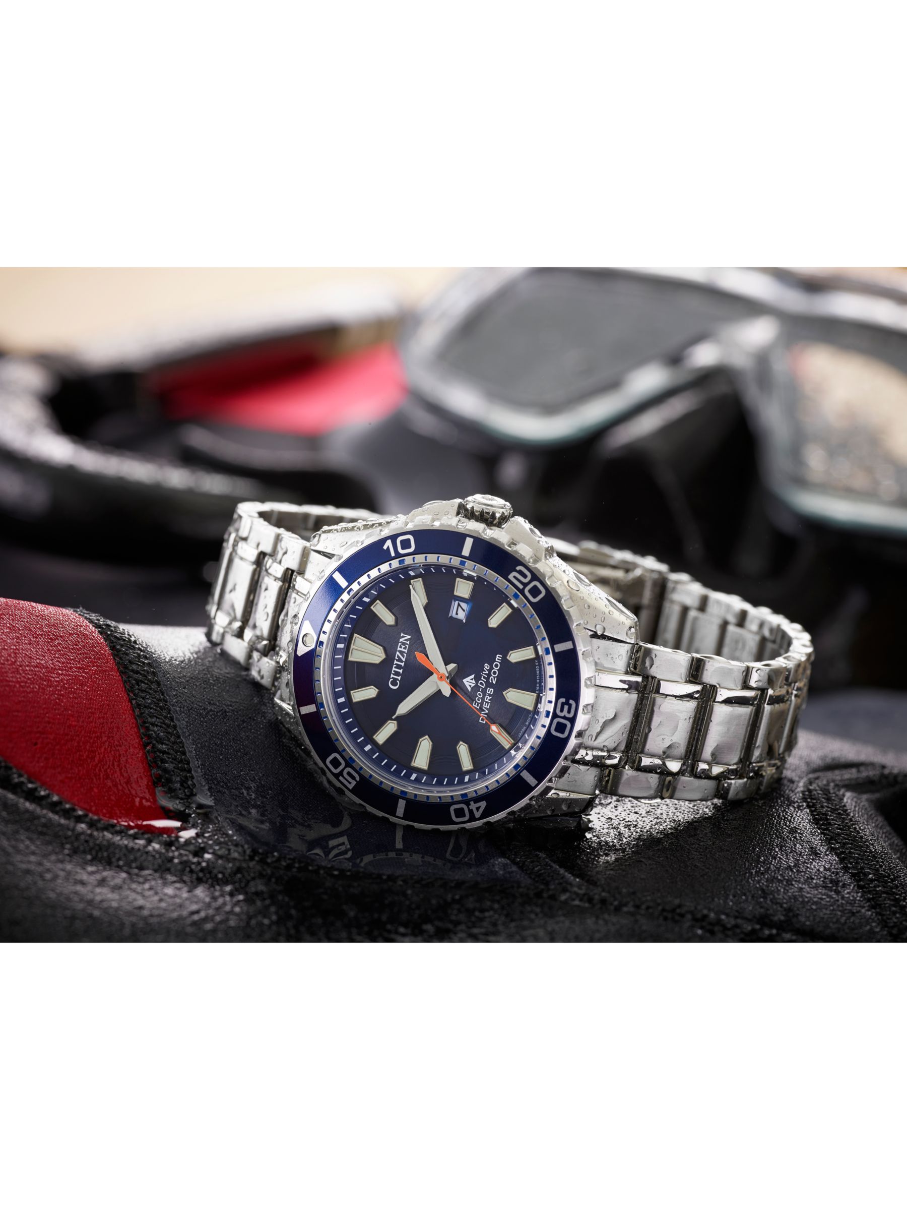Citizen BN0191-55L Men's Divers Date Bracelet Strap Watch, Silver/Blue