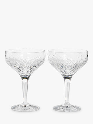 Soho Home Barwell Crystal Cut Champagne Coupe Glasses, 250ml, Set of 2