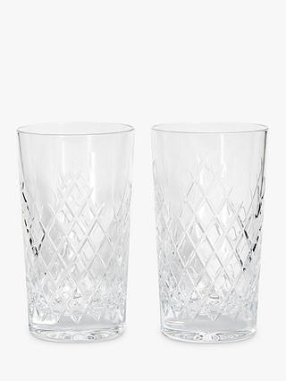 Soho Home Barwell Crystal Cut Highball Glasses, 300ml, Set of 2