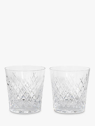 Soho Home Barwell Crystal Cut Rocks Glasses, 300ml, Set of 2