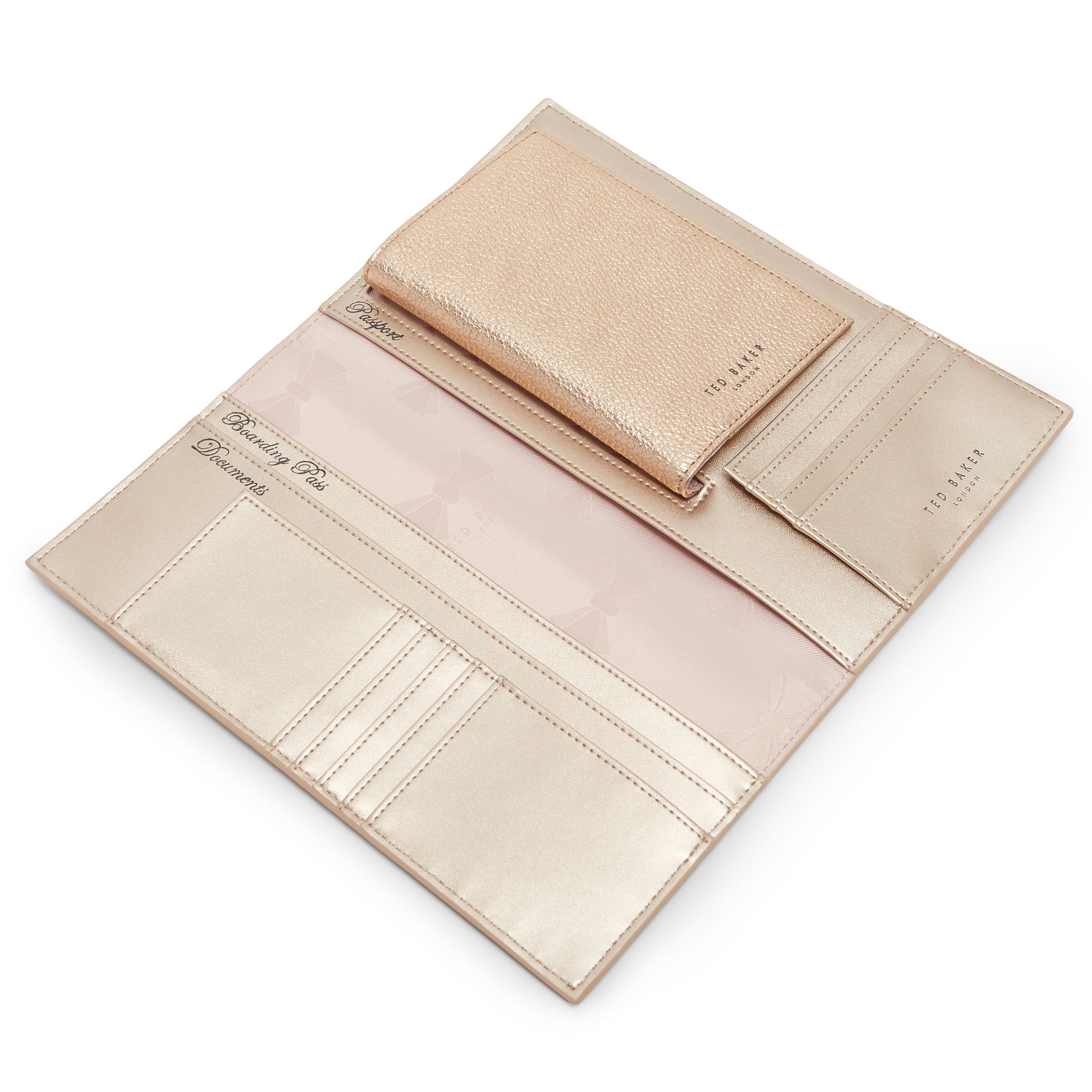 Ted Baker Bow Leather Wallet, Rose Gold