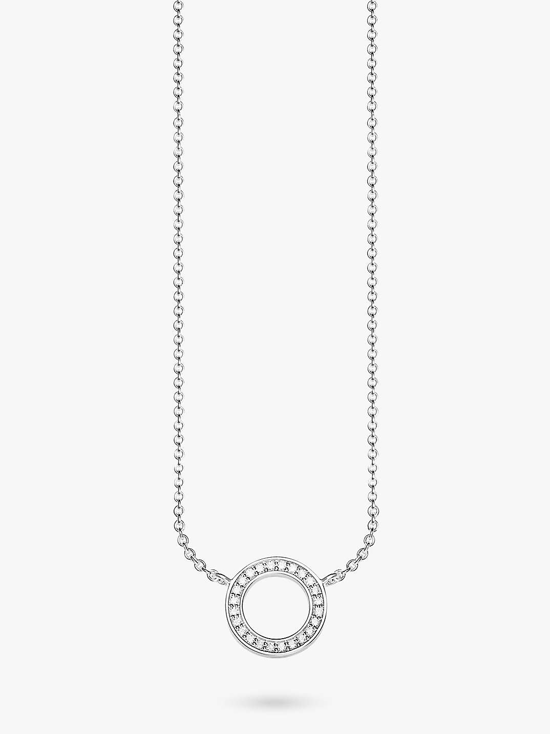 Buy THOMAS SABO Glam & Soul Cubic Zirconia Circle Necklace, Silver Online at johnlewis.com