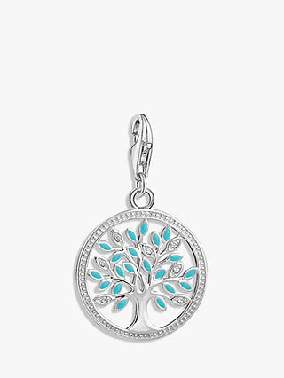 THOMAS SABO Charm Club Cubic Zirconia Tree of Love Charm, Silver/Turquoise