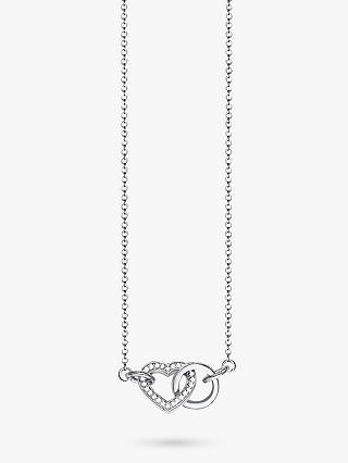 THOMAS SABO Glam & Soul Cubic Zirconia Heart Circle Necklace, Silver