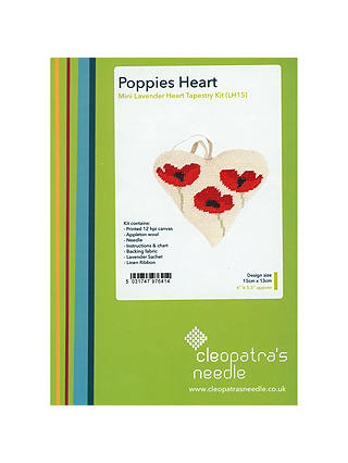 Cleopatra's Needle Lavender Poppies Heart Tapestry Kit