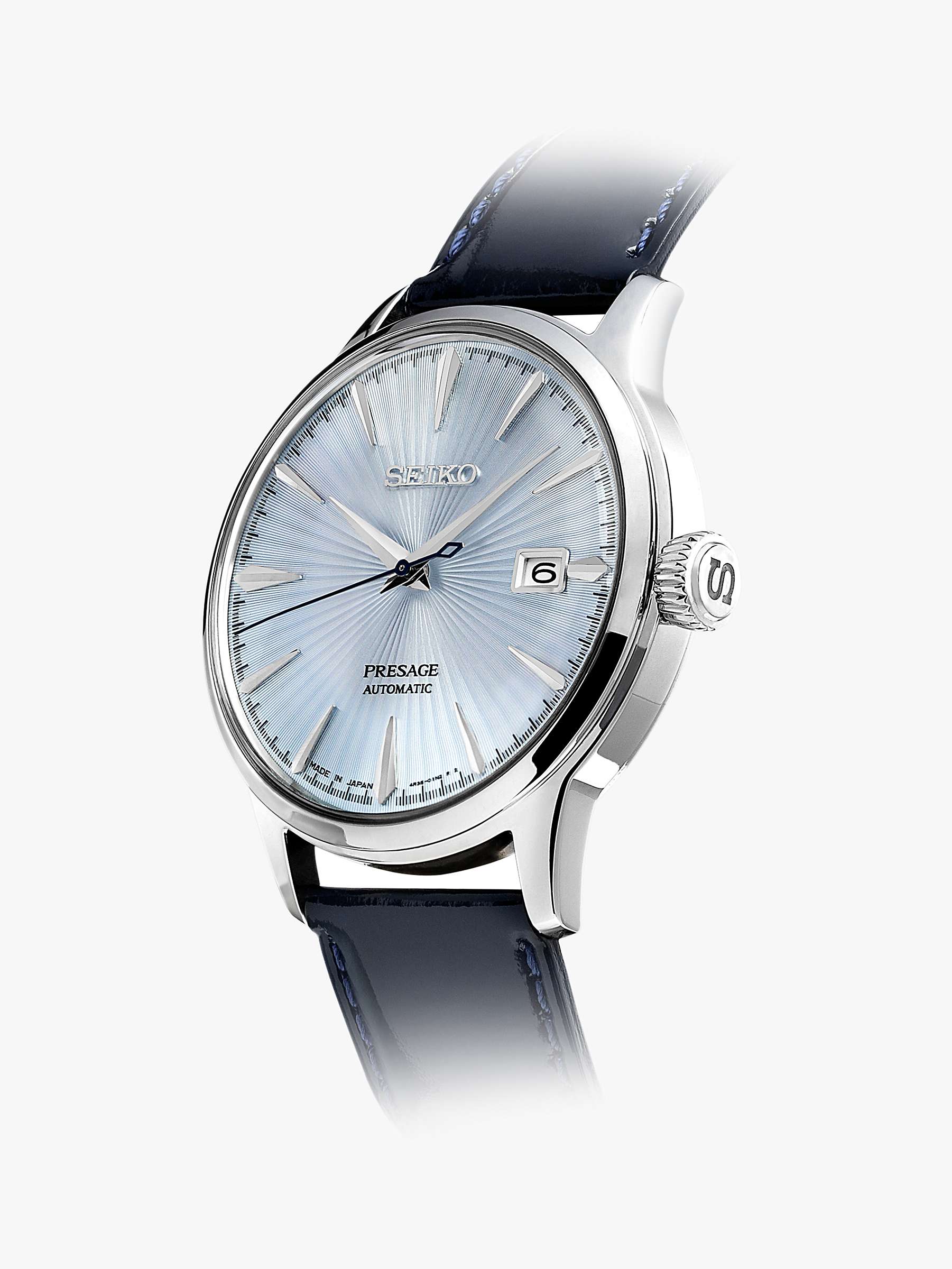 Buy Seiko Men's Presage Automatic Date Leather Strap Watch Online at johnlewis.com