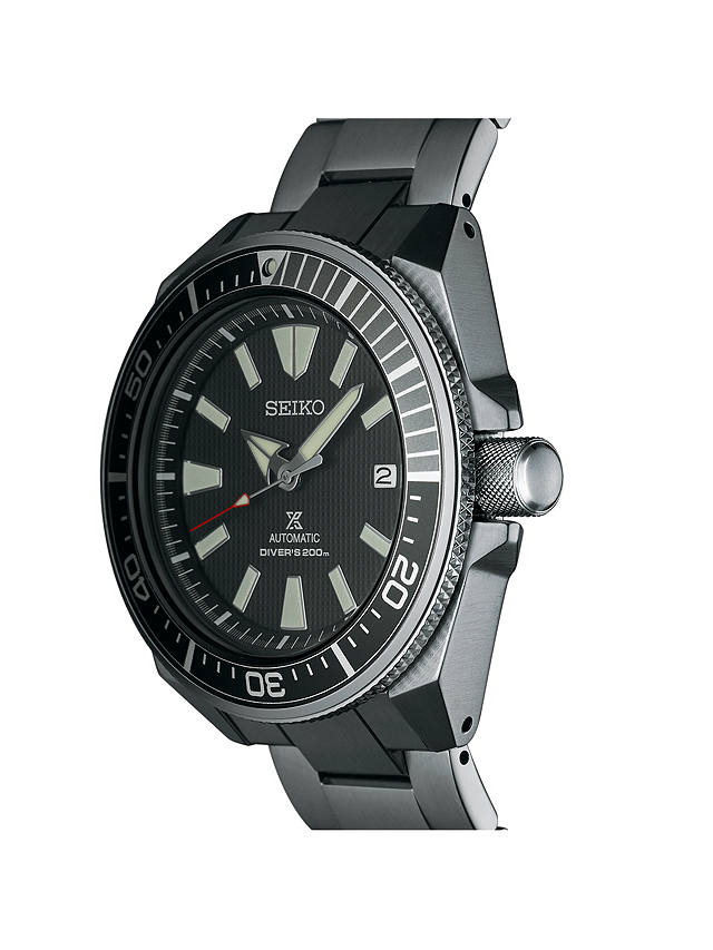 Seiko Men's Prospex Samurai Automatic Bracelet Strap Watch, Silver/Black SRPF03K1