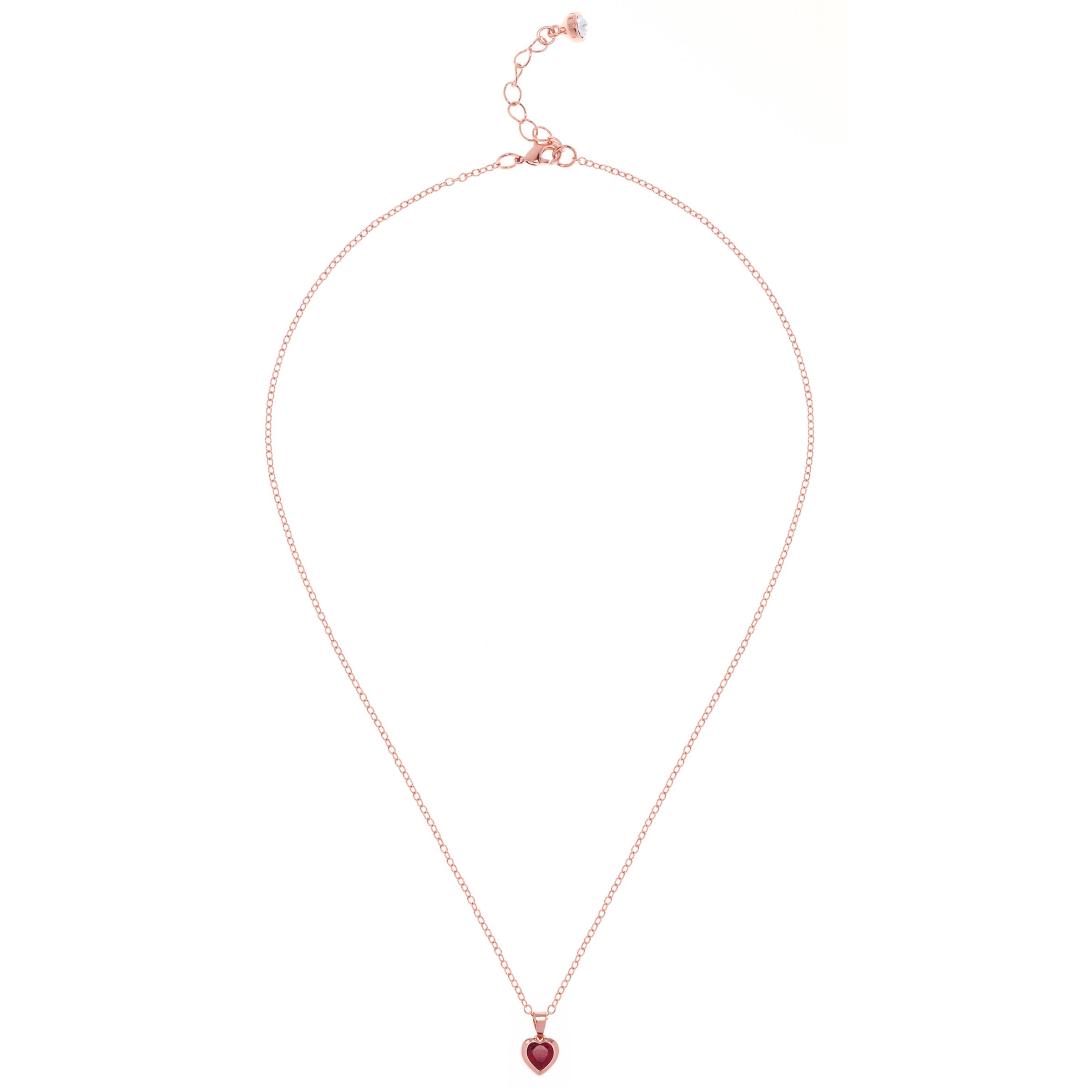 Ted Baker Hannela Swarovski Crystal Heart Necklace, Rose Gold/Red at ...